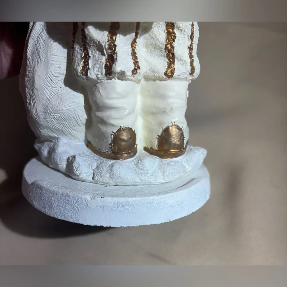 Gold and White/Ivory Santa‎ Figurine Christmas Decor